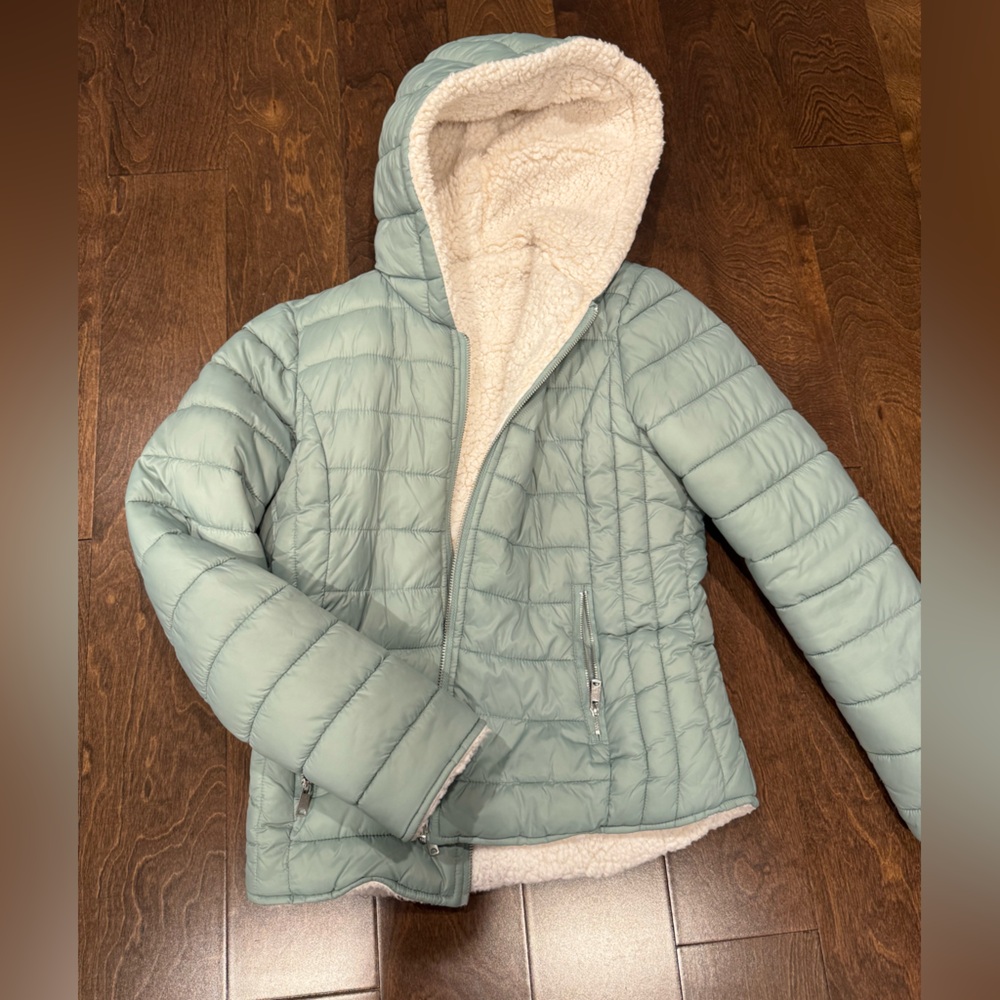 Women's Light Green Double Sided Jacket pure barre logo